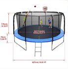 14 FT Trampoline with Basketball Hoop  with Safety Enclosure Net